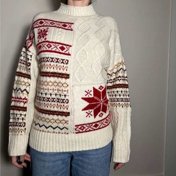 American Eagle Chunky Knit Sweater Christmas Colors Size Medium NWT! - Picture 2 of 6